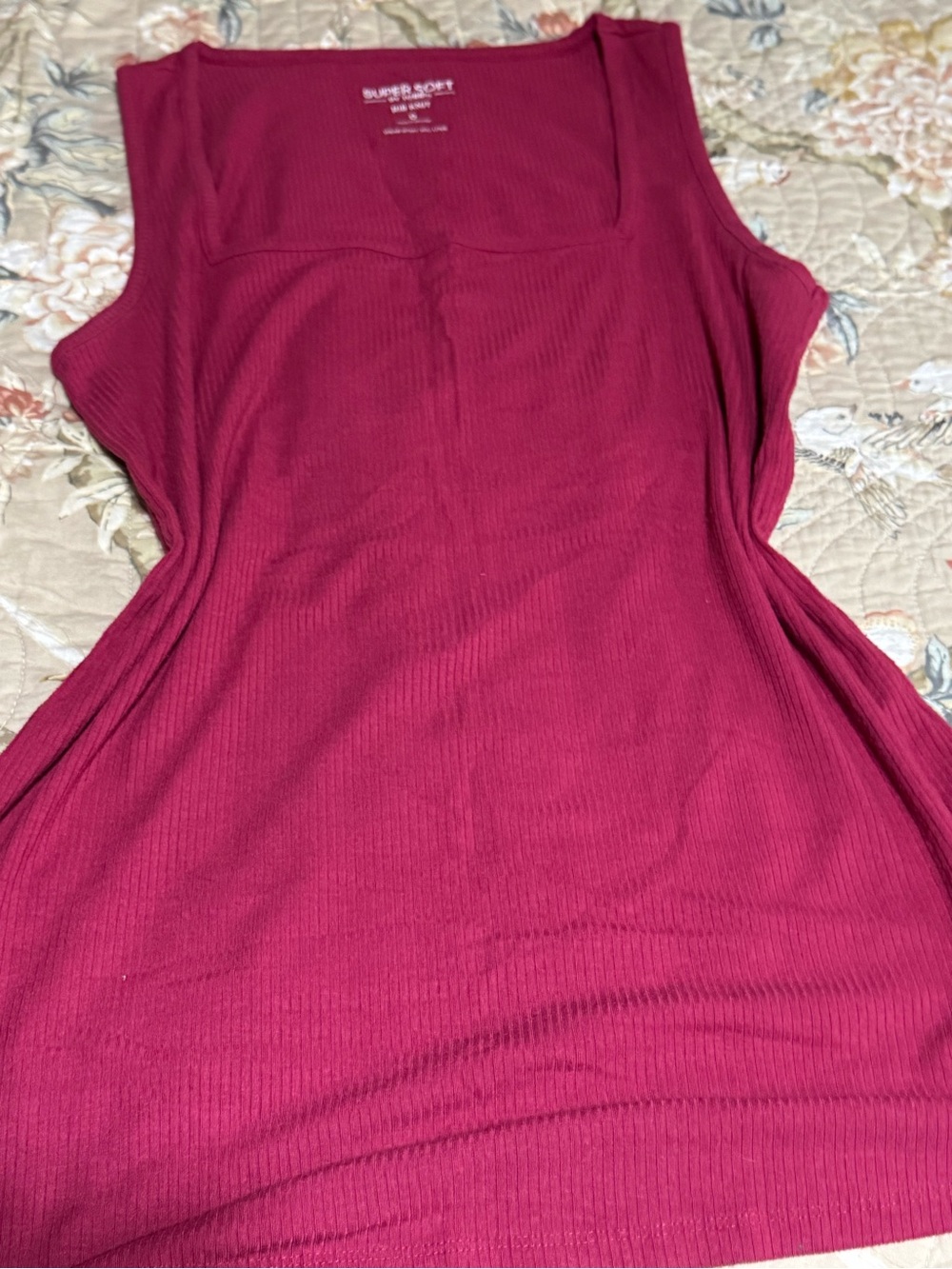 torrid Ribbed Square Neck Tank Top - Berry Pink